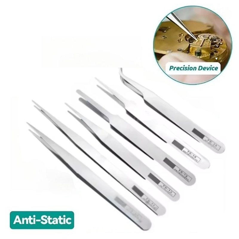 Diy Electronics Repair - 6Pcs Anti-static Stainless Steel Tweezers Set