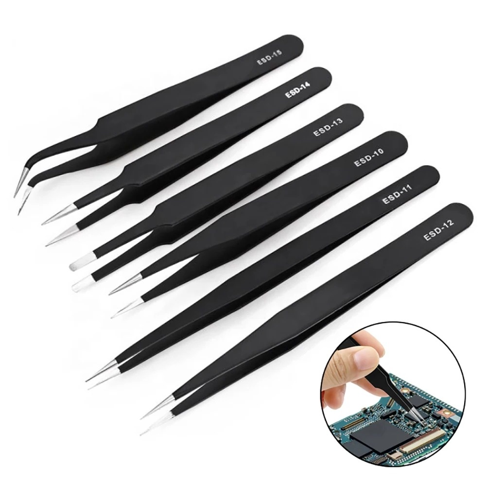 Diy Electronics Tool Kit - 6pcs Stainless Steel Anti-static Precision ESD