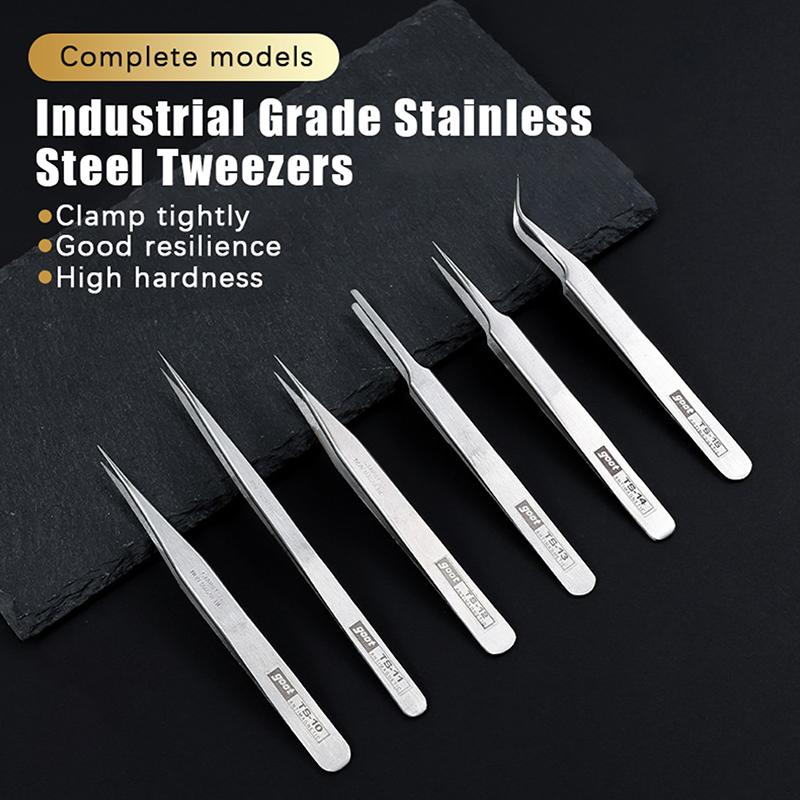 Diy Electronics Repair - 【LM】6Piece Stainless Steel Tweezers Bent Straight