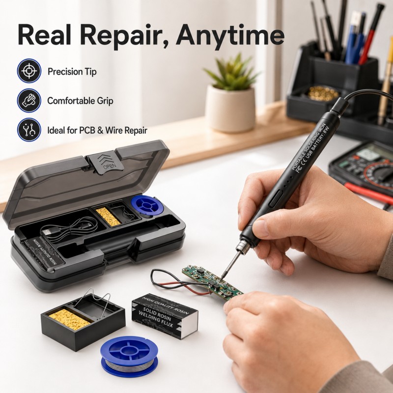 USB Rechargeable Soldering Iro - đánh giá và giá Diy Electronics Bench